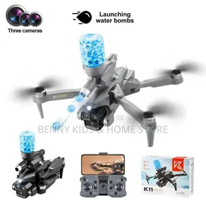Foldable Rc Drone With Triple Camera Water Bomb Launcher