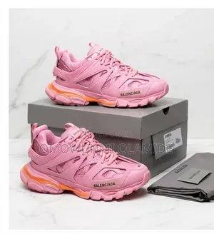 Balenciaga Track Sneaker - Bubblegum Pink With Orange Accent