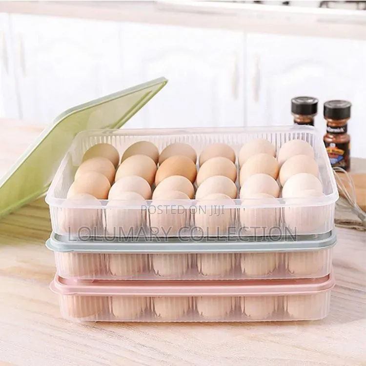 30-Hole Egg Storage Tray With Lid Stackable Refrigerator Egg Holder