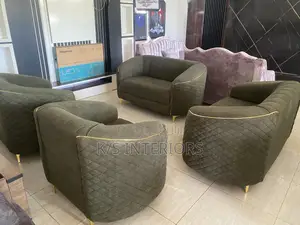 Sofa Sets Cream Colour and Can Take 7 Persons