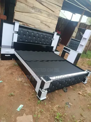 Bed With Dresser and Bedside