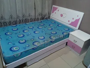 Foreign Used Single Bed Frame With Mattress Bedside Cabinet