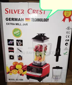 German Technology Silver Crest Blender With Extra Mill Jar