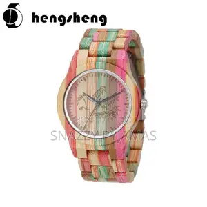 Unisex Colorful Bamboo Wooden Quartz Watch