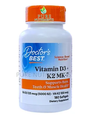 Doctor's Best D3 Mk7 5000iu/100mcg With MCT 180 Caps_ Heart Bone