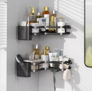2in1 Corner Shower Caddy Toilet and Bathroom Organizer