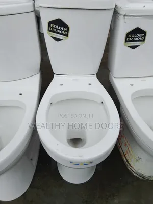 Golden Diamond Milano Toilet Set (White Color)