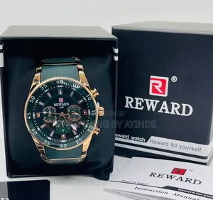 Reward Wrist Watch Analog and Digital Green and Gold With Green Face