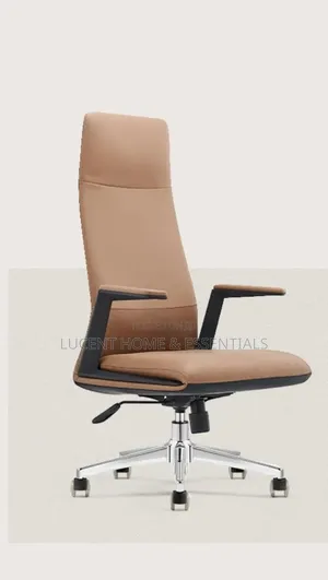 Luxury Beige Director's Chair With Sleek Matte Black Armrests