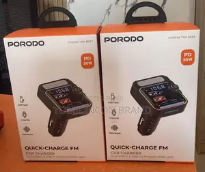 Porodo Quick-charge Fm Car Charger ( Dual Usb-c Usb-a ) Pd 36w