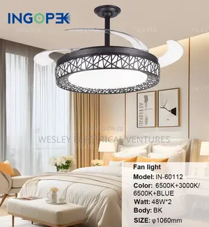 Led Fan Chandelier Light Bt Mp3 Nd Remote Control