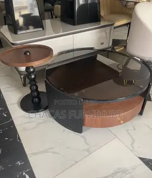 Luxury Fluted Coffee Table Side Table Set