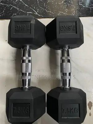 A Pair of 7.5kg Hexagon Dumbell