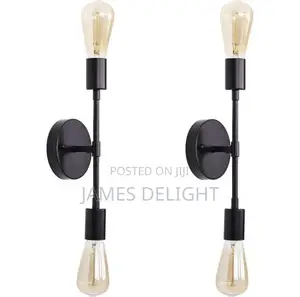 Modern Matte-Black 2-Light Wall Sconce .