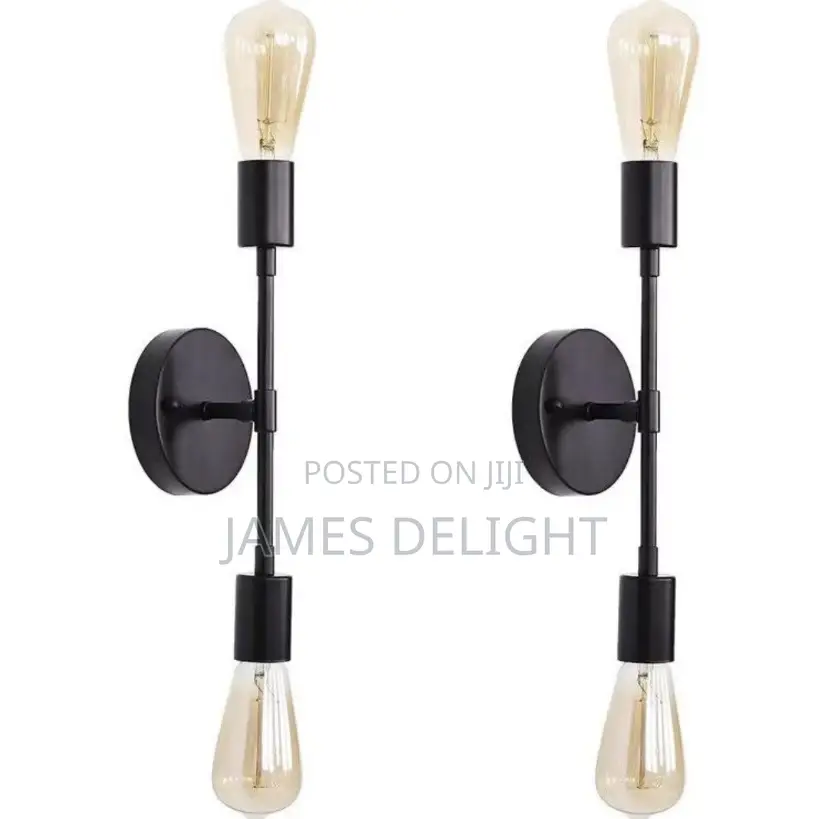 Modern Matte-Black 2-Light Wall Sconce .