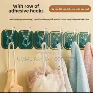 6pcs Adhesive Kitchen Wall Hook Suction Hanger Bathroom
