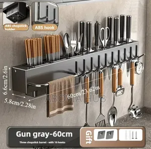 60cm Carbon Steel Wall Mounted Kitchen Organizer Rack