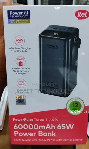 Itel 60000mah Laptop Power Bank 65w