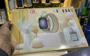 D96 Plus Smart Watch, Earpods, and Hand Fan