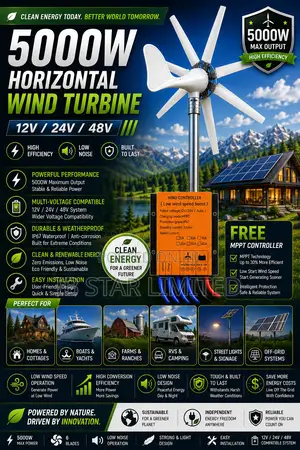 Stop Paying High Electricity Bills—Get 5000w Horizontal Wind Turbine