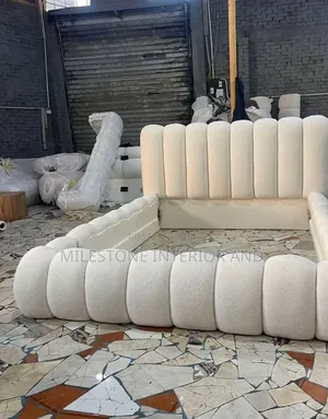 Quality White Padded Bed Frame