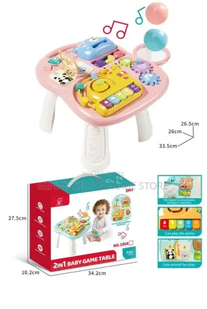 2-in-1 Baby Educational Activity Game Table