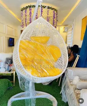 White and Yellow Swing Chair