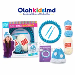 Knitting Machine Loom Kit – Snow Hat Diy Set With Yarn, Ages 6+