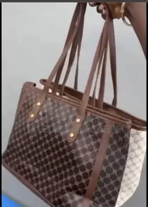 Luxury Brown Monogram Tote Bag - Large Shopping Bag