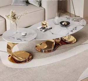 2-Piece Oval Coffee Table Set
