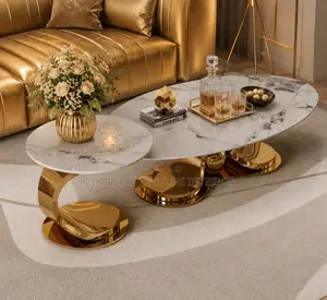 2-Piece Oval Coffee Table Set