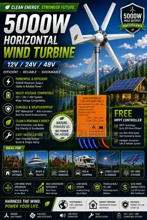 Buy 5000w 48v Horizontal Wind Turbine Clean Energy for Your Home