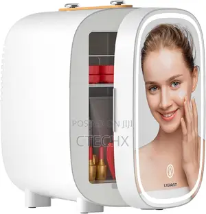 Mini Fridge 4l Cooler Warmer With 3-Level Dimmable Led Mirror White