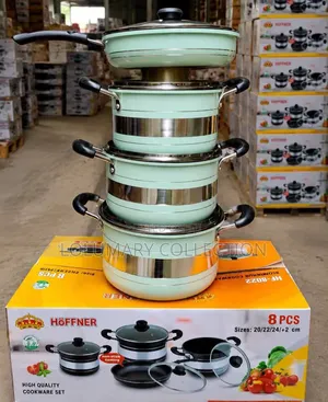 8pcs Hoffner Nonstick Pot Set Kitchen Cookware With Glass Lids