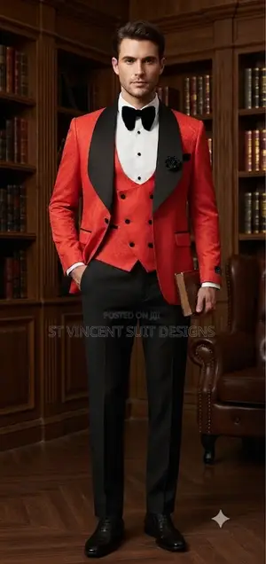 Flowering Red Design Suit