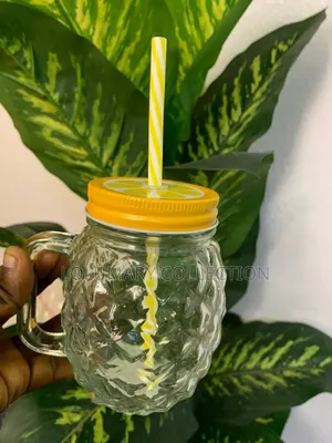 Mason Glass Smoothie Cup With Lid Straw Souvenir Gift Mug