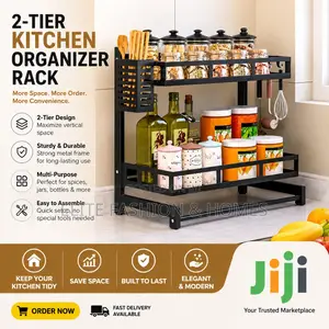 2-tier Kitchen Storage Rack | Countertop Spice Rack Organizer