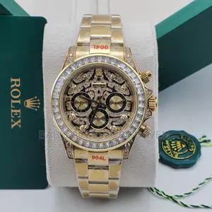 Fully Iced Out Rolex Daytona Men's Luxury Gold Watch