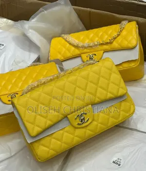 Yellow Quilted Chain Shoulder Bag