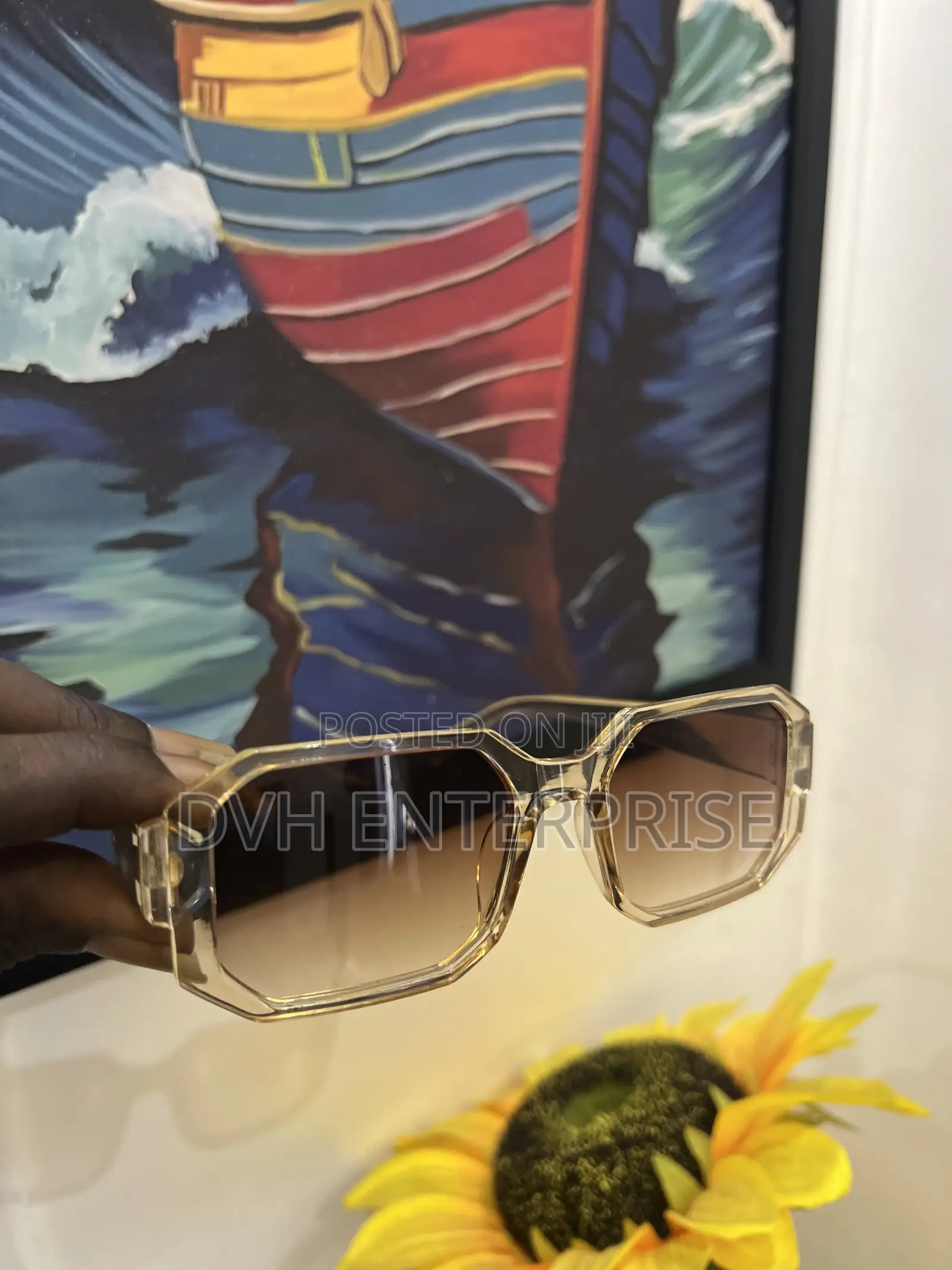 Polygon Irregular Leopard Print Sunglasses