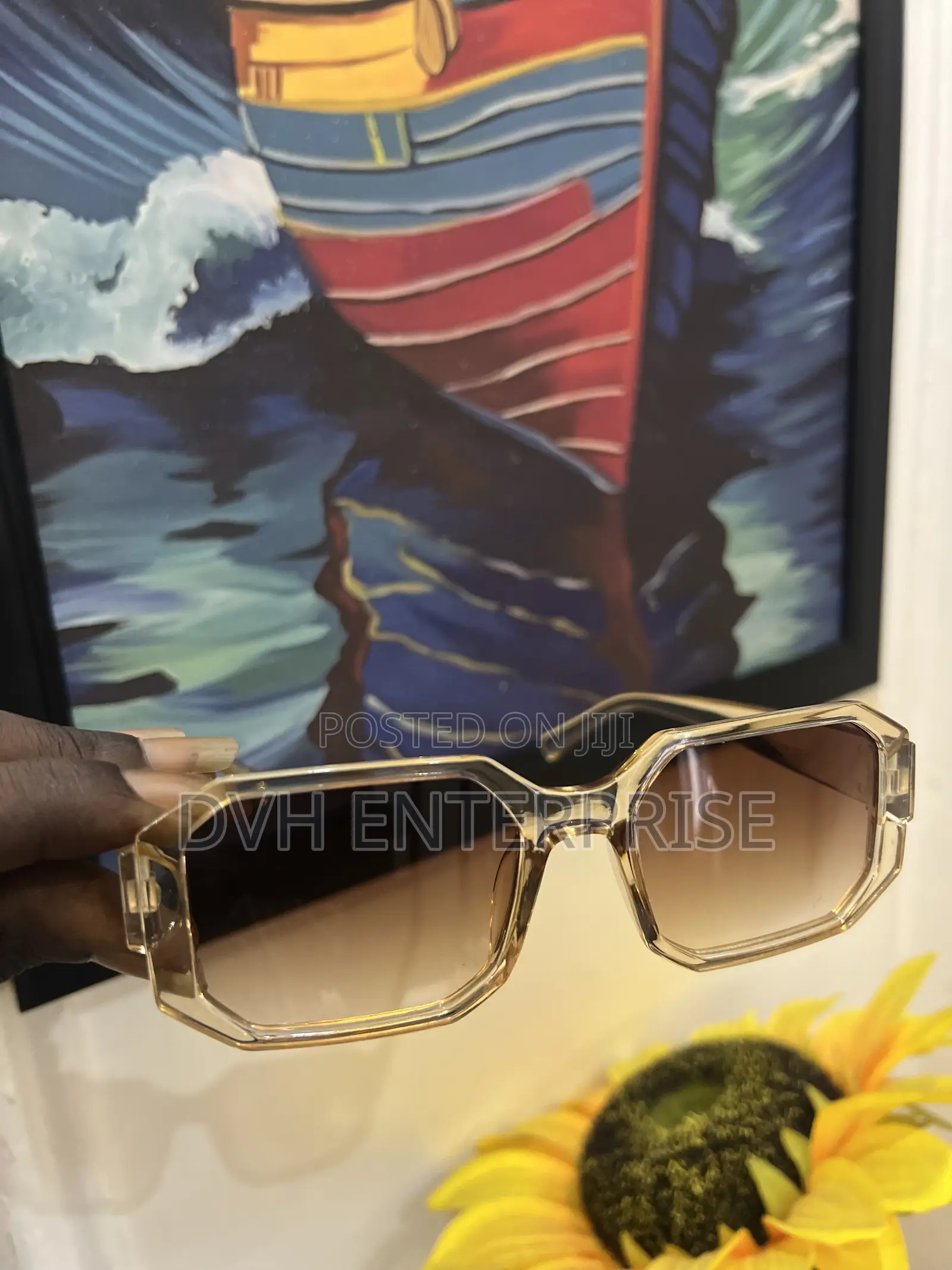 Polygon Irregular Leopard Print Sunglasses