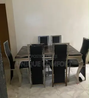 Imported Executive 6 Seaters Real Marble Dinning Set
