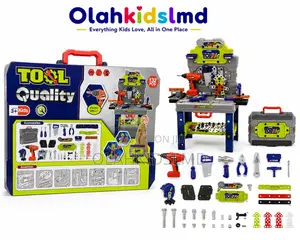 Kids Tool Workbench Set With Electric Drill, 132 Pieces, Ages 3+
