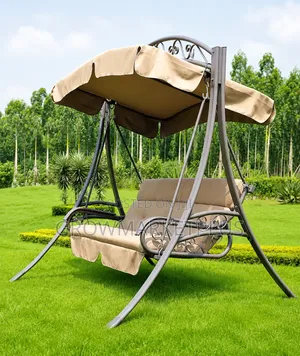 Luxury 3-Seater Outdoor Garden Swing Chair With Canopy