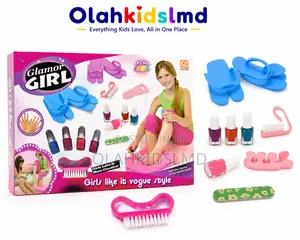 Glamor Girl Pedicure Nail Polish Play Set, Kids Spa