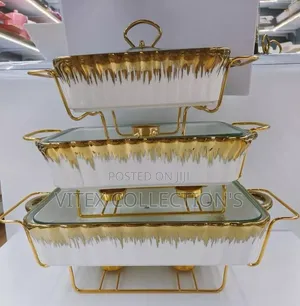 3set Luxury Ceramic Food Warmer Casserole Dish Set