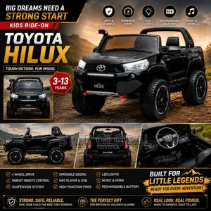 Premium Electric Rechargeable Black Toyota Hilux for Children