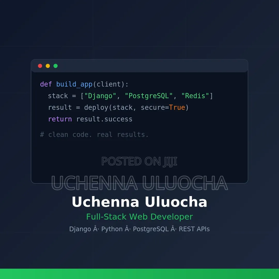 Professional Web Developer – Django/Python Full-Stack Development