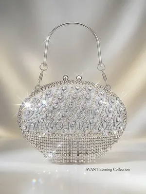 Silver Glamour Crystal Purse