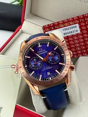 Omega Sea Master Chronograph Leather Watch